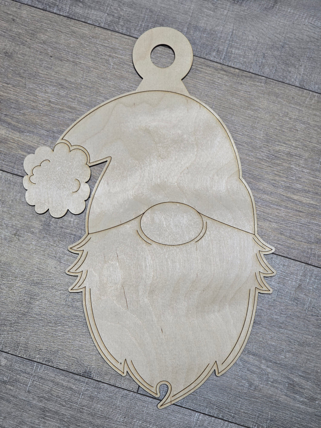 SANTA GNOME DOOR HANGER - Blank wood Cutout