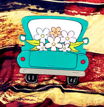 Load image into Gallery viewer, BACK OF TRUCK WITH FLOWERS - Blank wood Cutout
