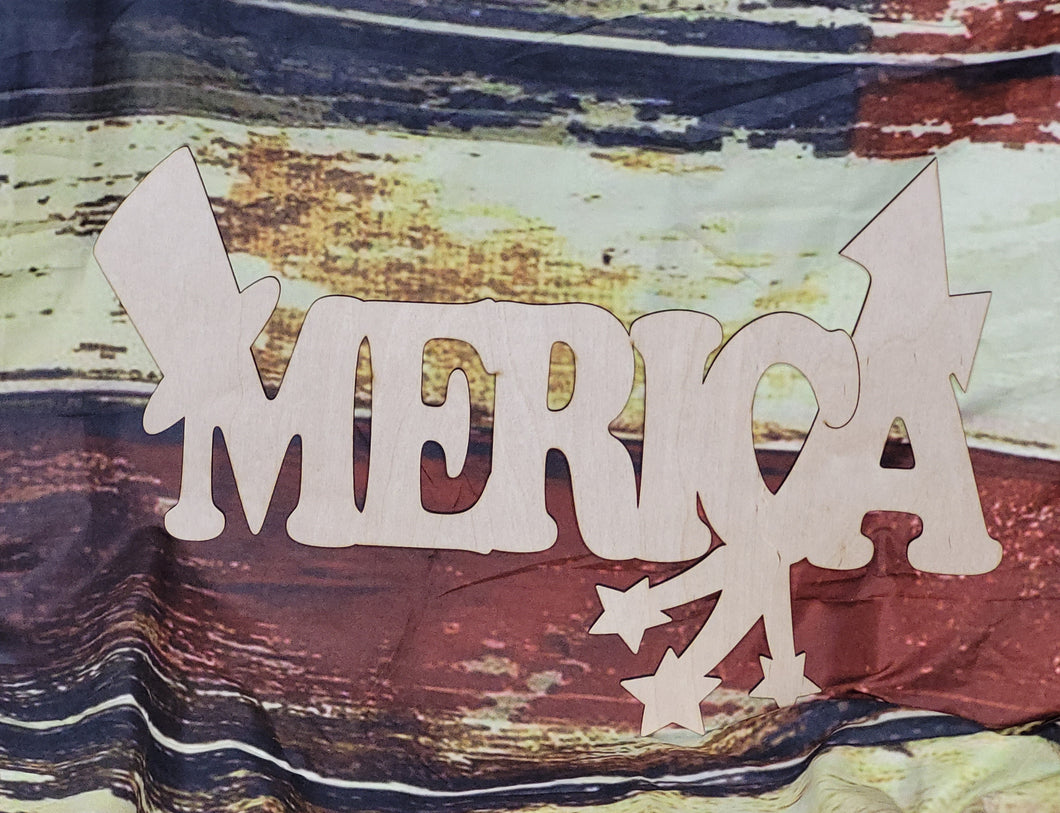 MERICA - Blank wood Cutout