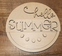 Load image into Gallery viewer, 10&quot; HELLO SUMMER WATERMELON 3D ROUND - Blank wood Cutout
