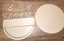 Load image into Gallery viewer, 10&quot; HELLO SUMMER WATERMELON 3D ROUND - Blank wood Cutout
