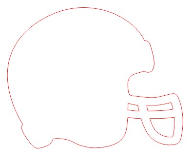 FOOTBALL HELMET - Blank wood Cutout