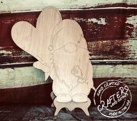 GNOME WITH HEART - Blank wood Cutout