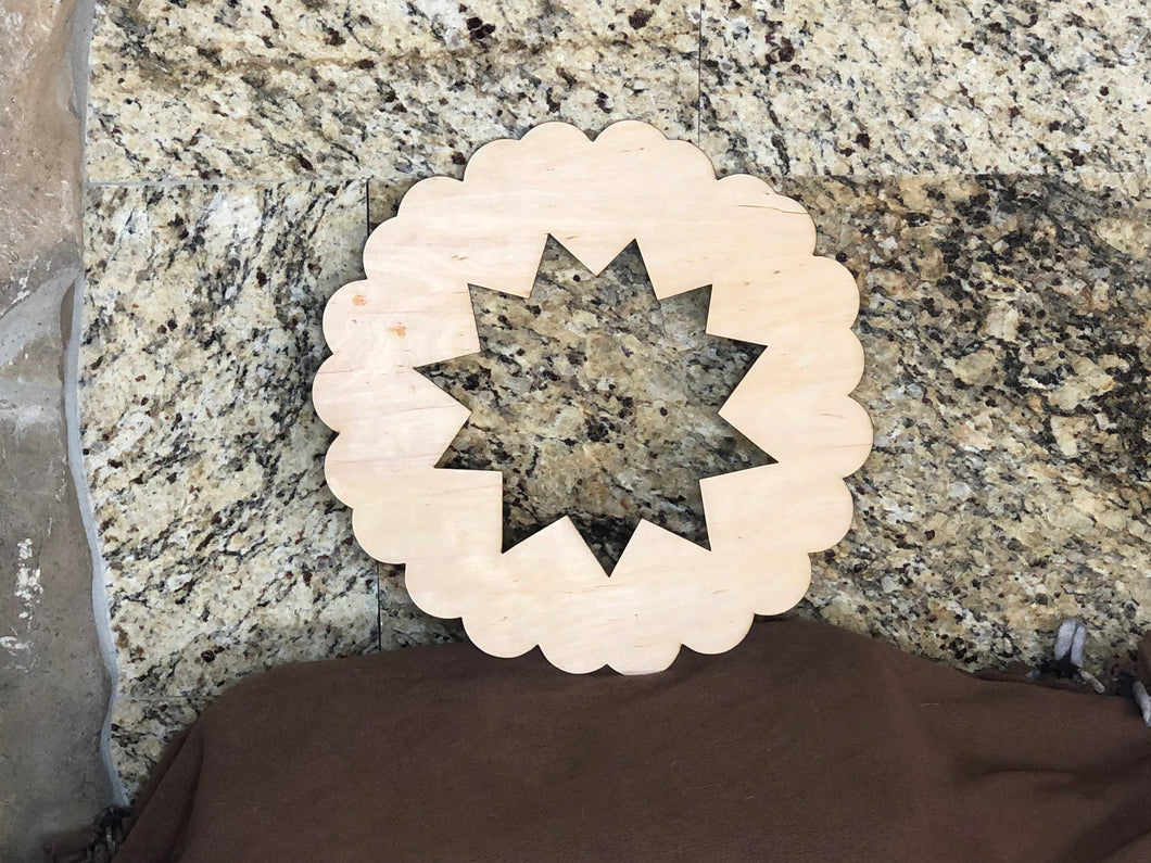 HEART WREATH - Blank wood Cutout