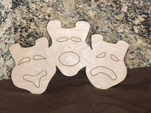 Load image into Gallery viewer, TRIPLE MARDI GRAS MASK - Blank wood Cutout
