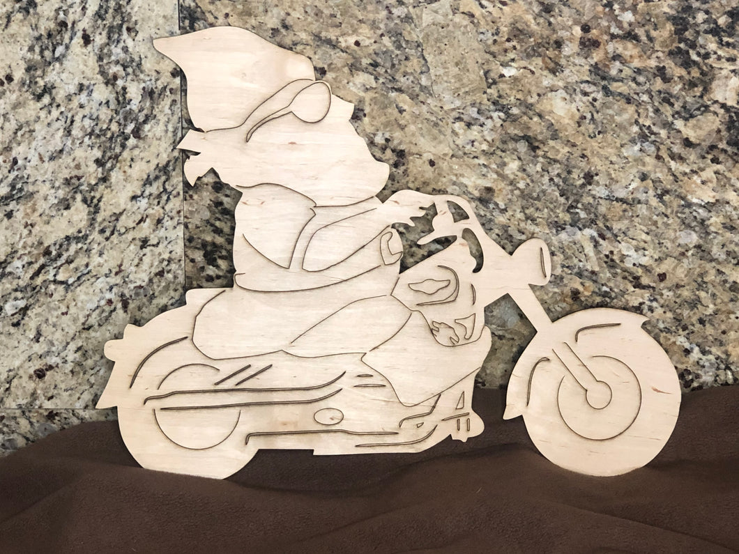 BIKER GNOME - Blank wood Cutout