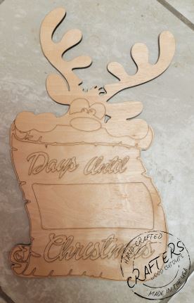 COUNTDOWN TO CHRISTMAS REINDEER LIST - Blank wood Cutout