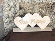 Load image into Gallery viewer, TRIPLE HEART W/STAND - Blank wood Cutout
