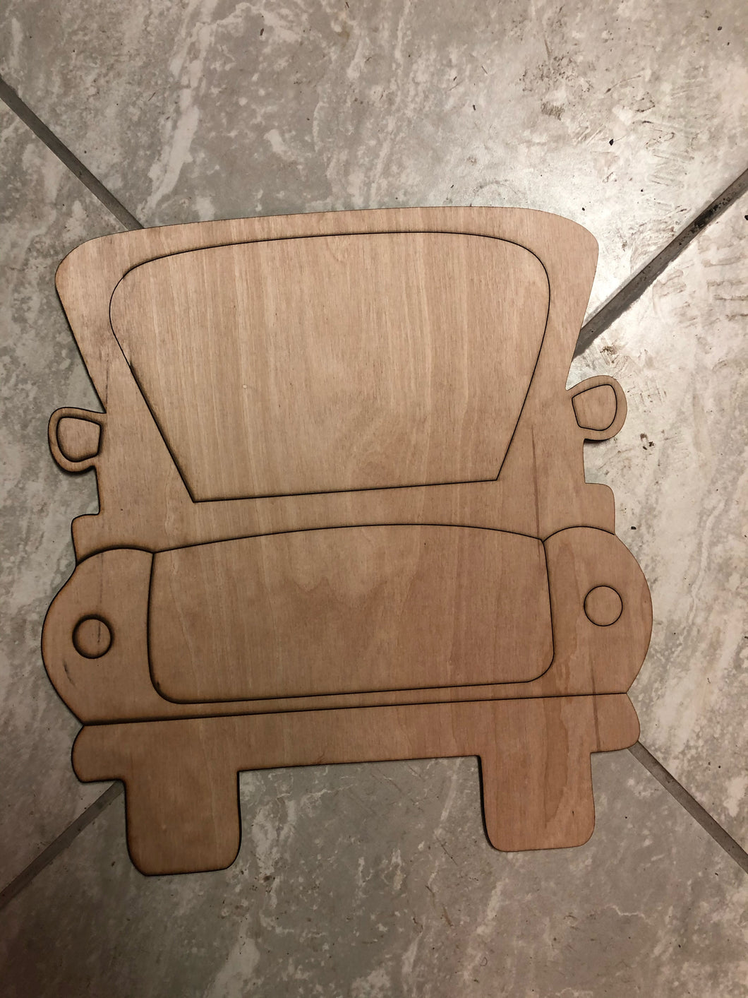 BACK OF TRUCK WITH TRACE- Blank wood Cutout