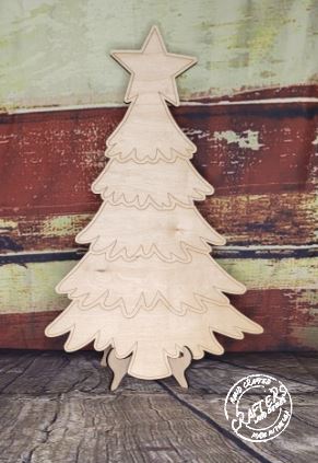 WHIMSICAL CHRISTMAS TREE - Blank wood Cutout