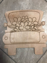 Load image into Gallery viewer, BACK OF TRUCK WITH FLOWERS - Blank wood Cutout
