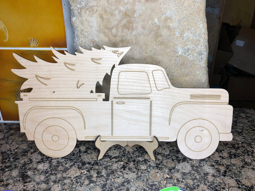 CHRISTMAS TRUCK - Blank wood Cutout