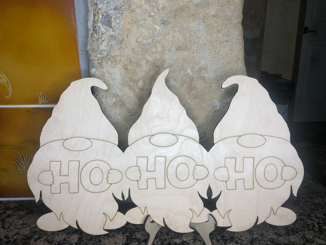 HO HO HO GNOMES - Blank wood Cutout