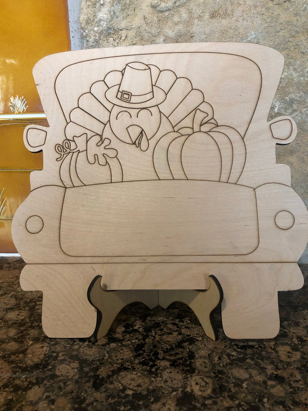BACK OF TRUCK WITH TURKEY- Blank wood Cutout