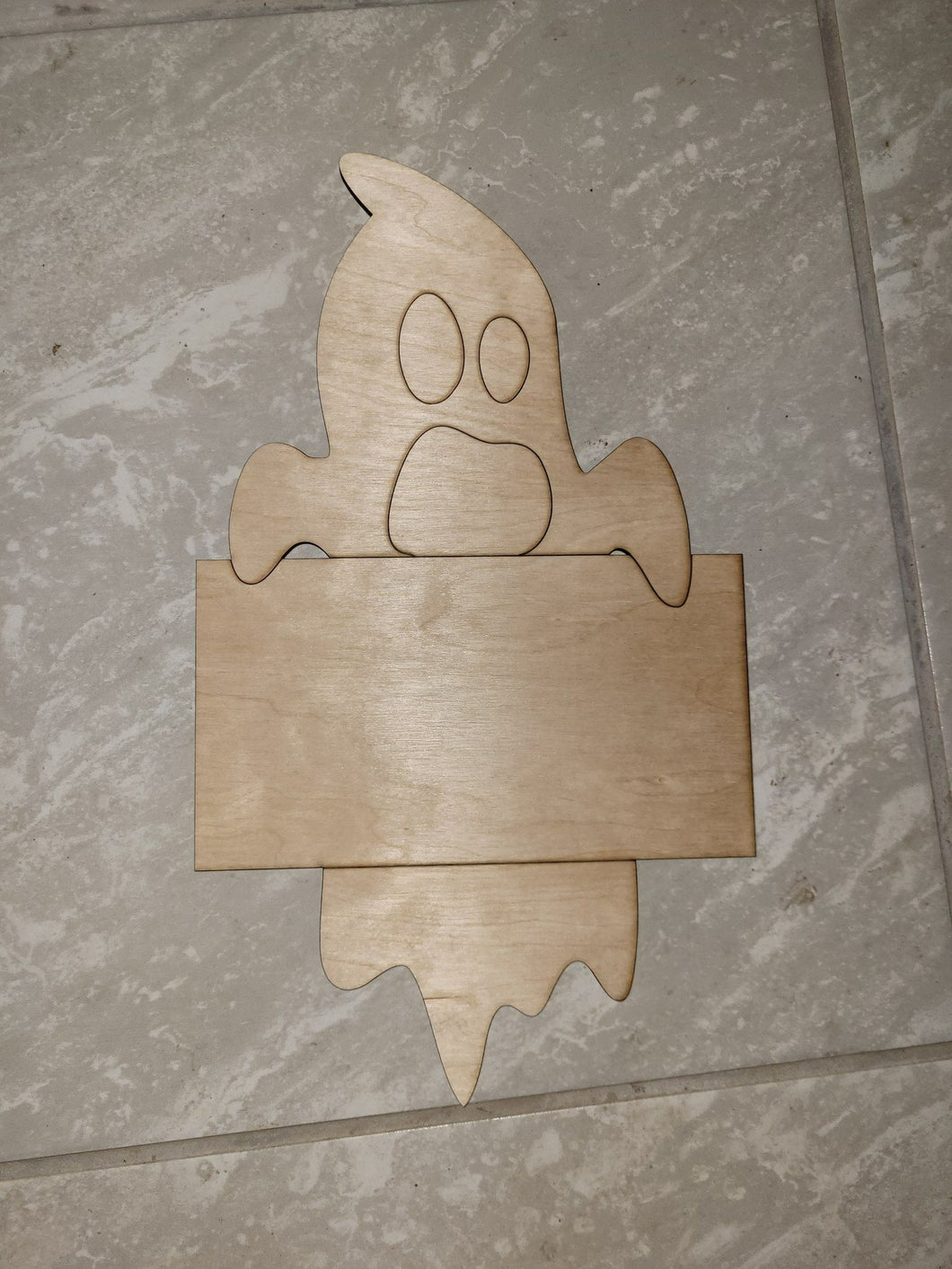 GHOST WITHBLANK  SIGN - Blank wood Cutout