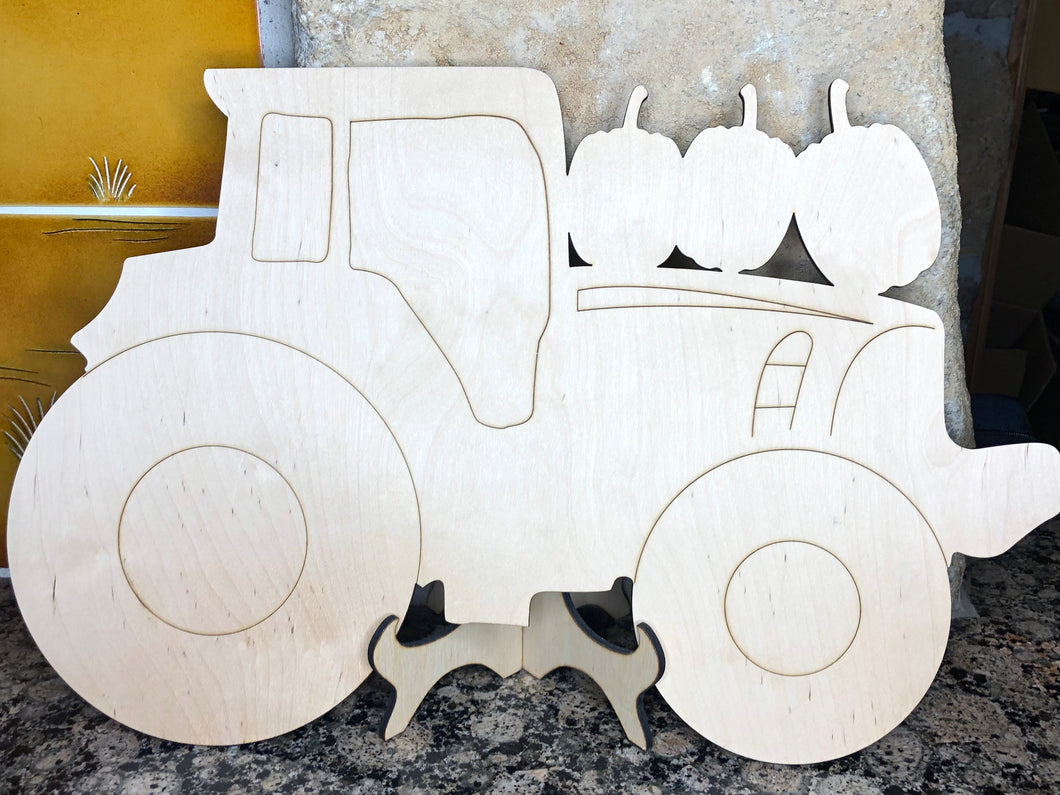 PUMKIN TRACTOR  - Blank wood Cutout