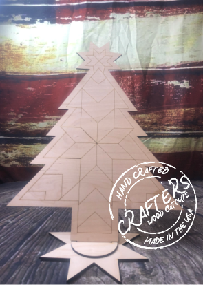 QUILTING CHRISTMAS TREE - Blank wood Cutout